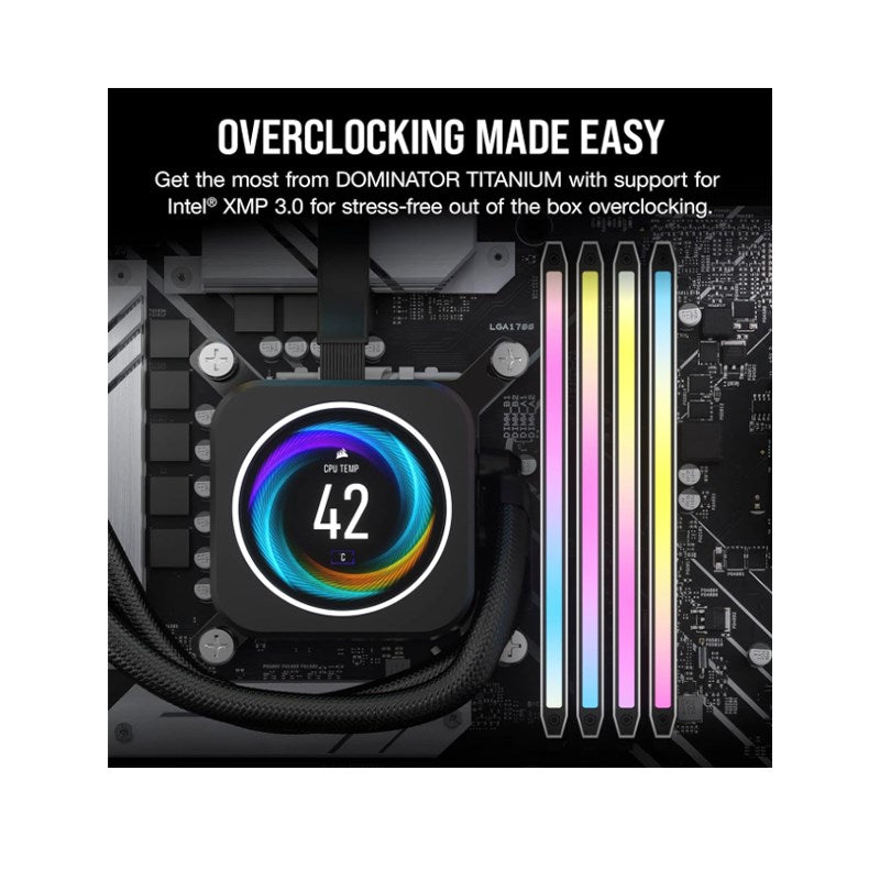 Corsair Dominator Titanium RGB 32GB (2x16GB) DDR5 DRAM 6000MT/s CL30 Intel XMP Memory Kit — White