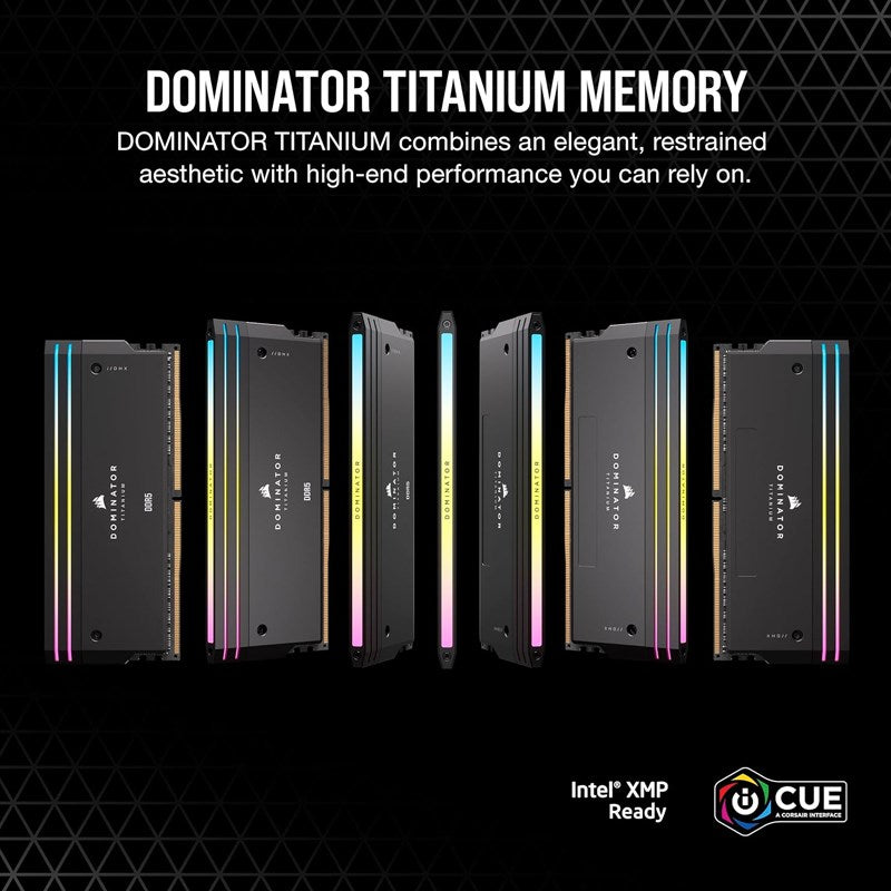 CORSAIR DOMINATOR TITANIUM 32GB(2x16GB) RGB DDR5 7000MHz CL34 RAM Memory Kit - Black