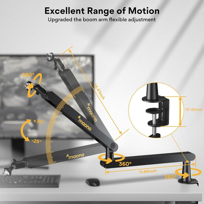 Maonocaster BA92 Microphone Suspension Boom Arm Stand