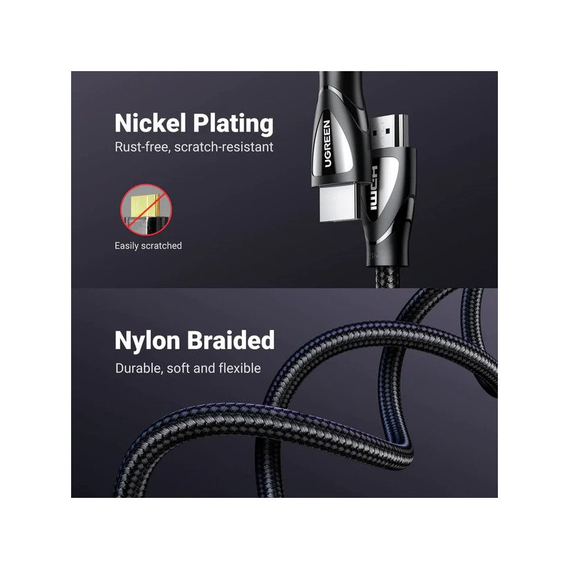 Ugreen 8K@60Hz 4K@120Hz 48Gbps High Speed HDMI 2.1 Evolved Cotton Braided Cable,3M