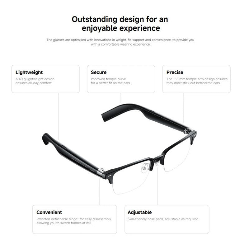 Xiaomi Mi Smart Audio Glasses with Bluetooth 5.2 - Black