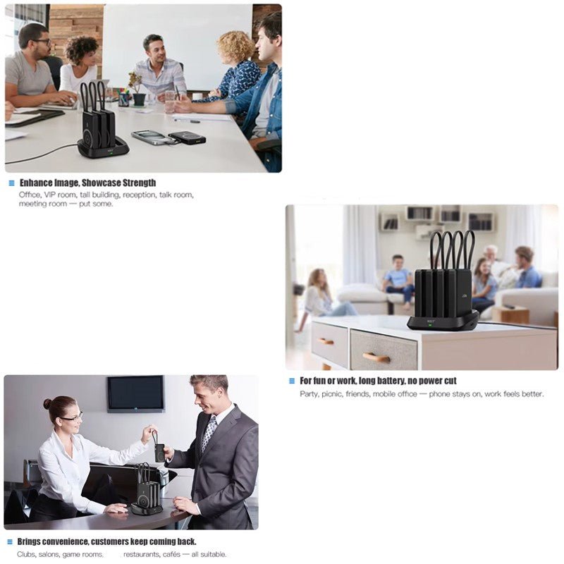 WST 4 in 1 Power Bank Docking Station (4 x 10000mAh) with Built-in Type C Cable