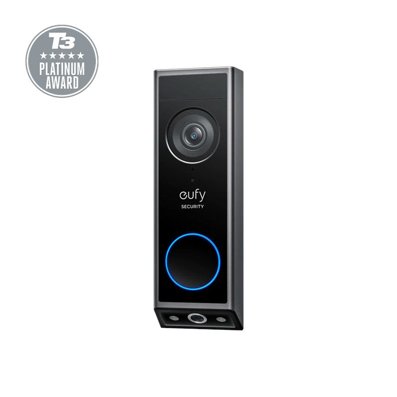 Eufy Video Doorbell E340 Kit With Chime 2K Dual Cameras - Black