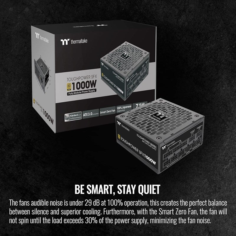 Thermaltake Toughpower SFX 1000W Gold TT Premium Edition Full Modular Gaming Power Supply - Black