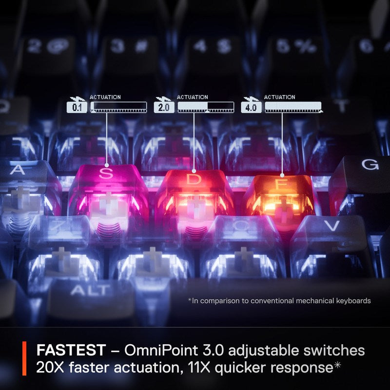 SteelSeries Apex Pro Gen 3 Wired RGB Mechanical Gaming Keyboard (US Layout) - Black