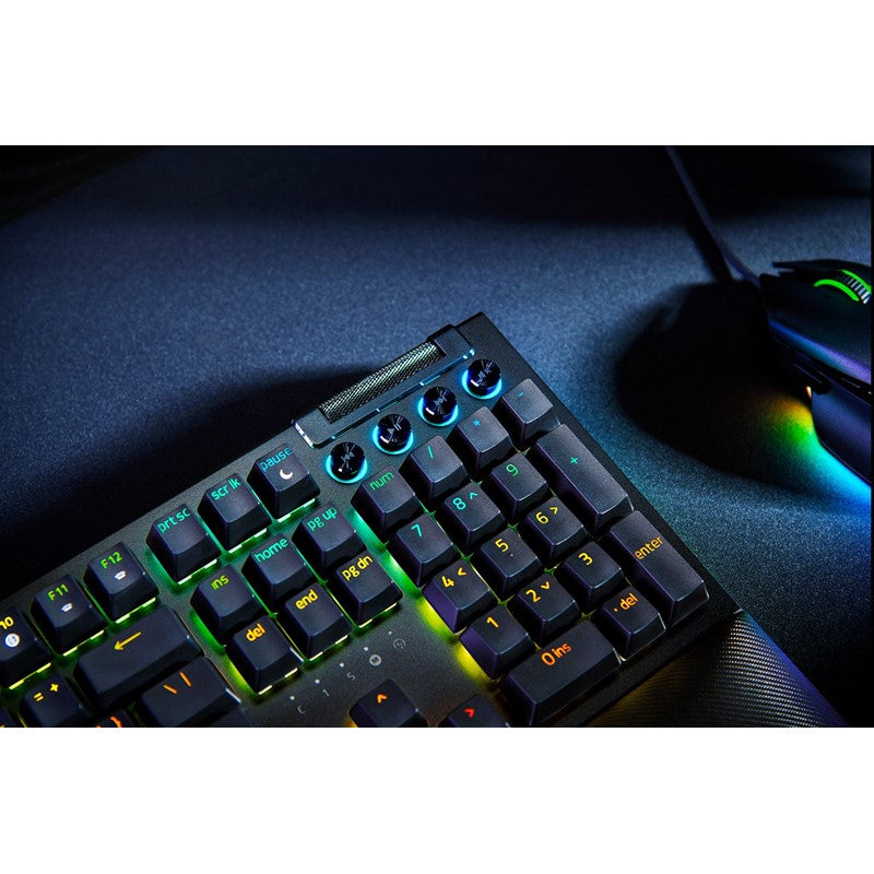 Razer BlackWidow V4 Wired Mechanical Gaming Keyboard with Razer Chroma RGB (Green Switch) - Black