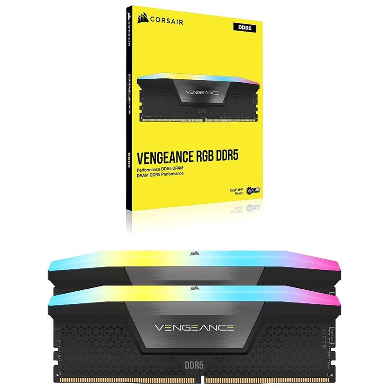 Corsair VENGEANCE RGB 64GB (2x32GB) DDR5 DRAM 6400MT/s CL32 Memory Kit - Black