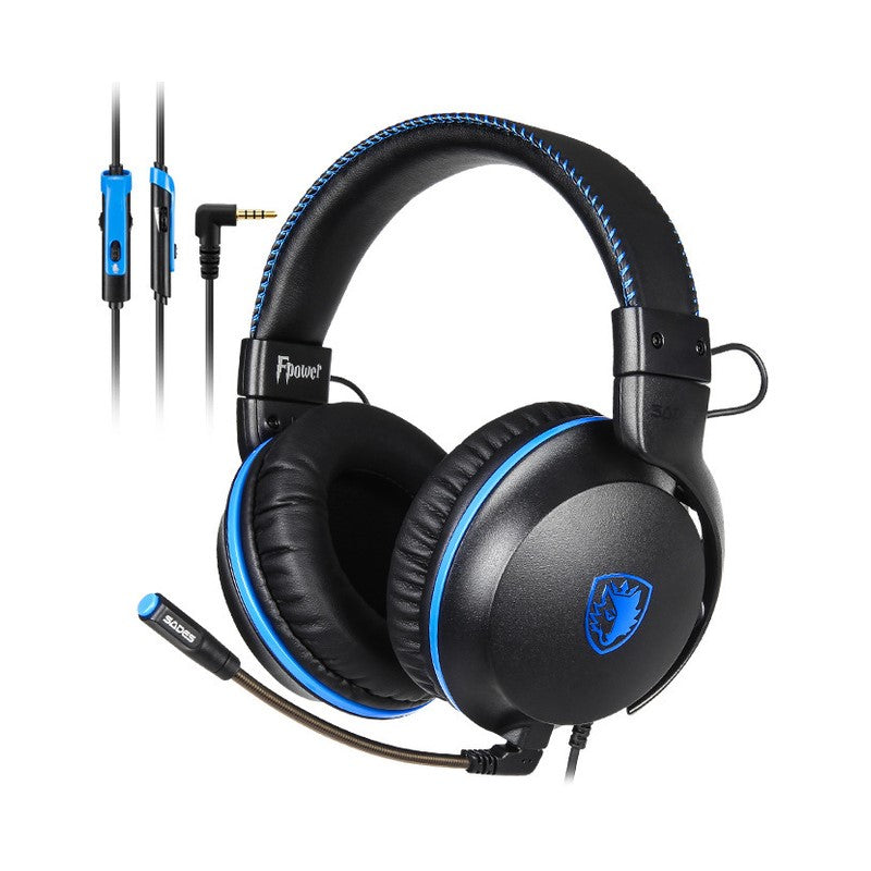 Sades F-Power Wired Gamind Headset - Black/Blue
