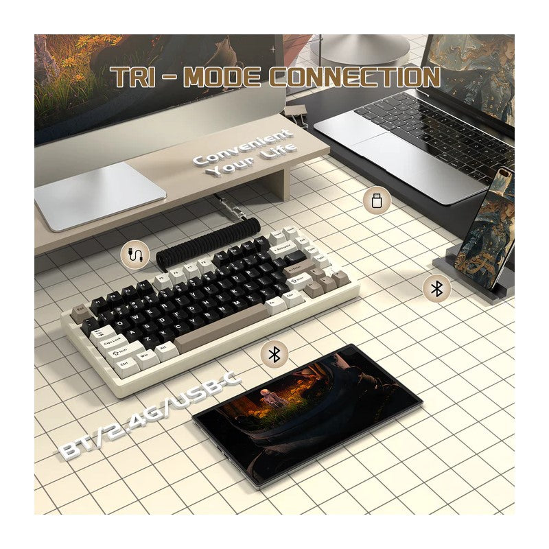 ATTACK SHARK X75 75% VIA Wireless Gasket Full Aluminum Mechanical Keyboard