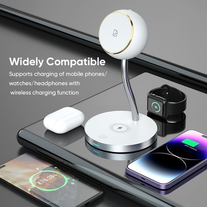 3 in 1 Magnetic Charger Station 15W Fast Charging - White, (Pack of 2)