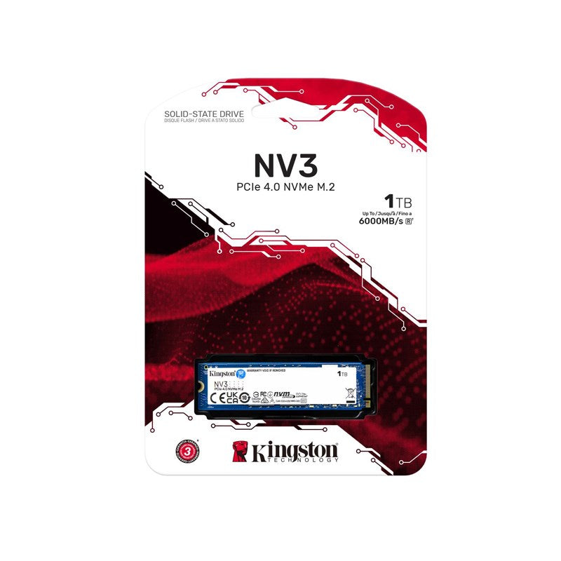 Kingston NV3 1 TB PCIe 4.0 x4, NVMe, M.2 2280 Internal SSD