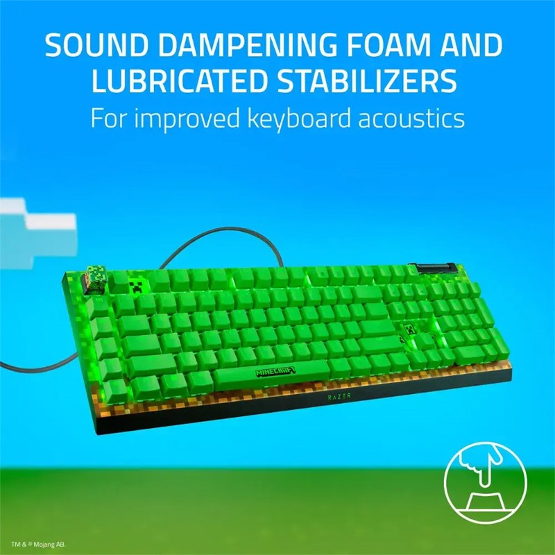 Razer BlackWidow V4 X Mechanical Gaming Keyboard with Razer Chroma RGB (Green Switch) - Minecraft Edition