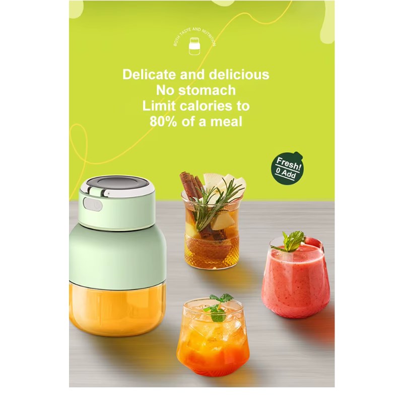 Portable Handheld USB Rechargeable Electric Juicer, Blender 800 ml - Green