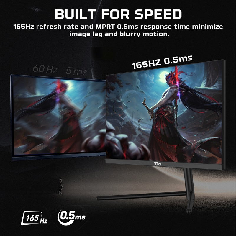 Twisted Minds 27'' QHD Fast IPS, 165Hz, 0.5MS, HDMI 2.1, HDR400 RGB Gaming Monitor - Black
