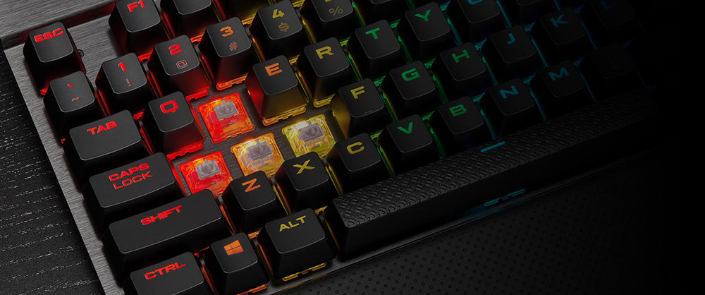 Corsair K65 RGB RAPIDFIRE TKL Wired Mechanical Gaming Keyboard (CHERRY MX Speed RGB) - Black