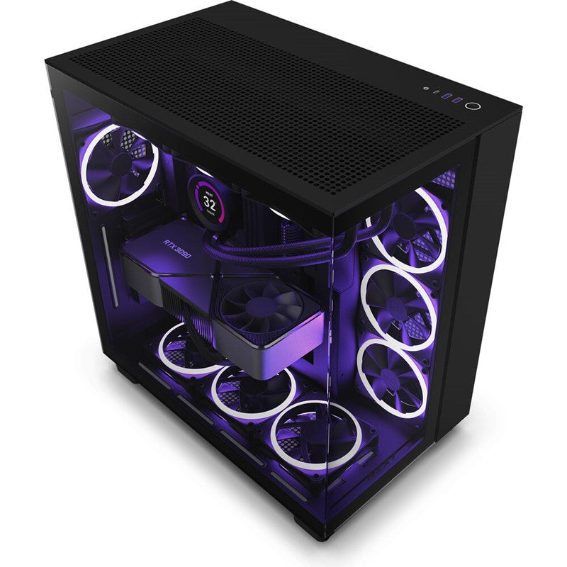 NZXT H9 Flow Edition Dual-Chamber Mid Tower Gaming Case - Black