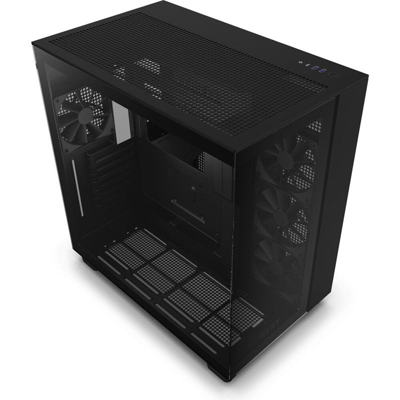 NZXT H9 Flow Edition Dual-Chamber Mid Tower Gaming Case - Black
