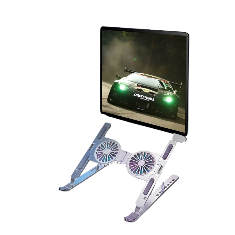 Aluminum Foldable Gaming Laptop Cooler 2 Fan Cooling Pad For All Laptops