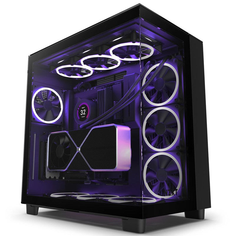 NZXT H9 Elite Premium Dual-Chamber ATX Mid-Tower Airflow Case - Black (3 Fans Included)