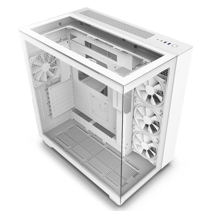 NZXT H9 Elite Premium Dual-Chamber ATX Mid-Tower Airflow Case - White (3 Fans Included)