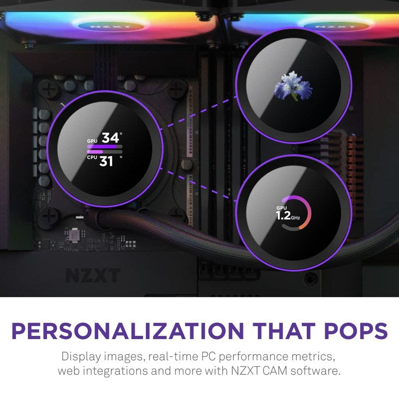 NZXT Kraken 360 RGB 360mm AIO Liquid CPU Cooler with LCD Display - Black