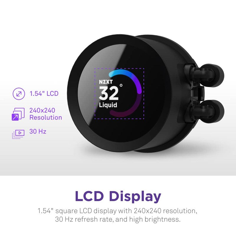 NZXT Kraken 360 RGB 360mm AIO Liquid CPU Cooler with LCD Display - Black