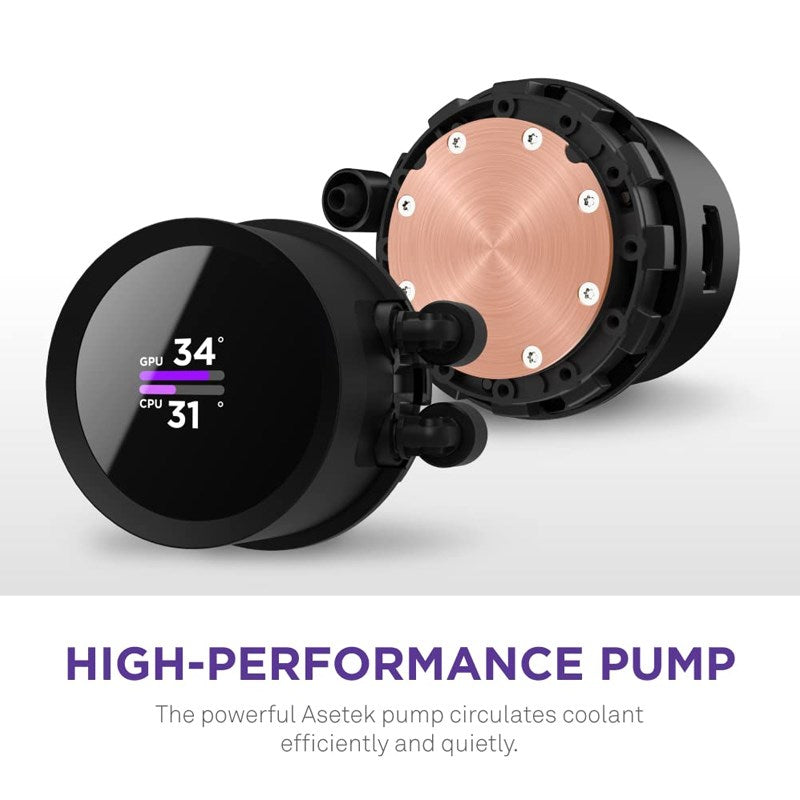 NZXT Kraken 360 RGB 360mm AIO Liquid CPU Cooler with LCD Display - Black