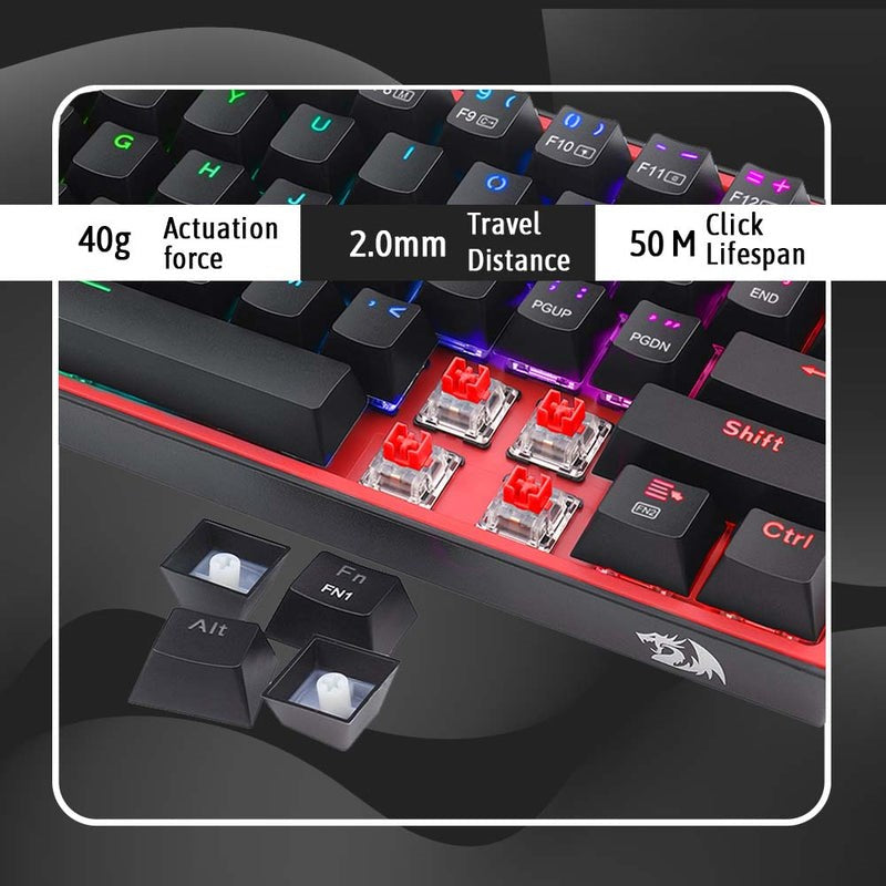 Redragon K616-RGB, Fizz Pro BT, Wired Mechanical Gaming Keyboard - Black