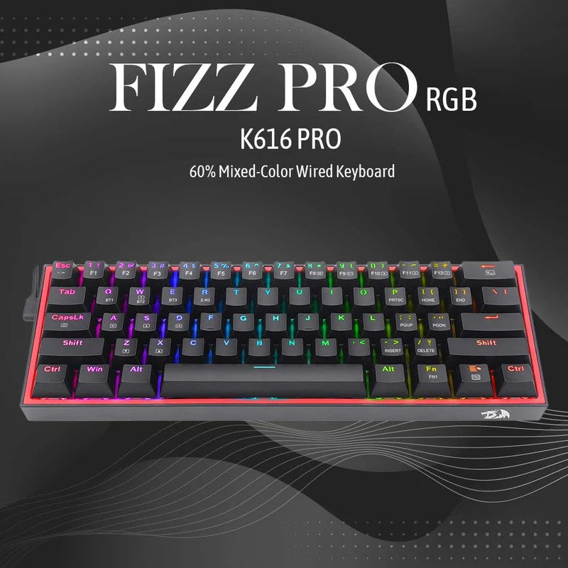 Redragon K616-RGB, Fizz Pro BT, Wired Mechanical Gaming Keyboard - Black