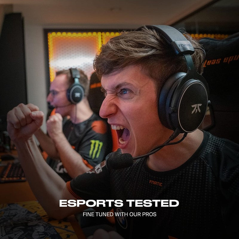 Fnatic React Gaming Headset for Esports with 53mm Drivers, Metal Frame, Precise Stereo Sound, Broadcaster Detachable Microphone