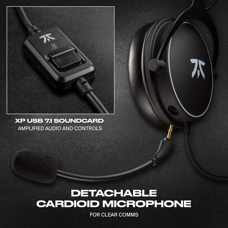 Fnatic React Gaming Headset for Esports with 53mm Drivers, Metal Frame, Precise Stereo Sound, Broadcaster Detachable Microphone