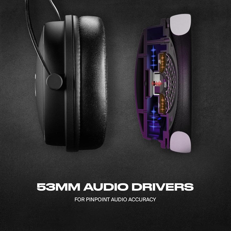 Fnatic React Gaming Headset for Esports with 53mm Drivers, Metal Frame, Precise Stereo Sound, Broadcaster Detachable Microphone