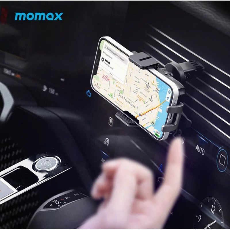 Momax Q.Mount Smart5 Infrared Induction Rotating Wireless Charging Car Holder Bundle, Black