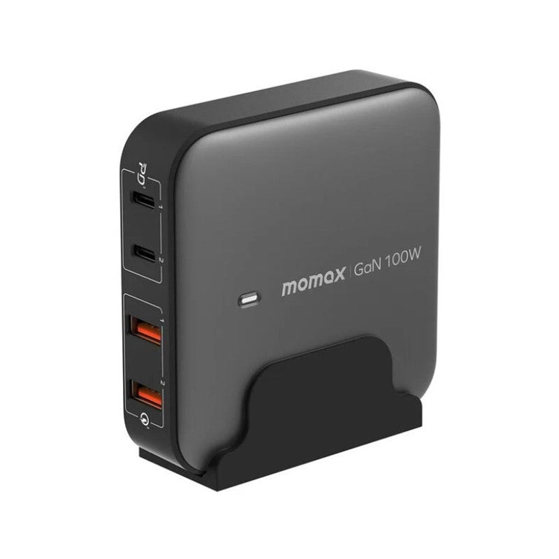 Momax OnePlug 100 Watts 4-Port Desktop Charger, Grey