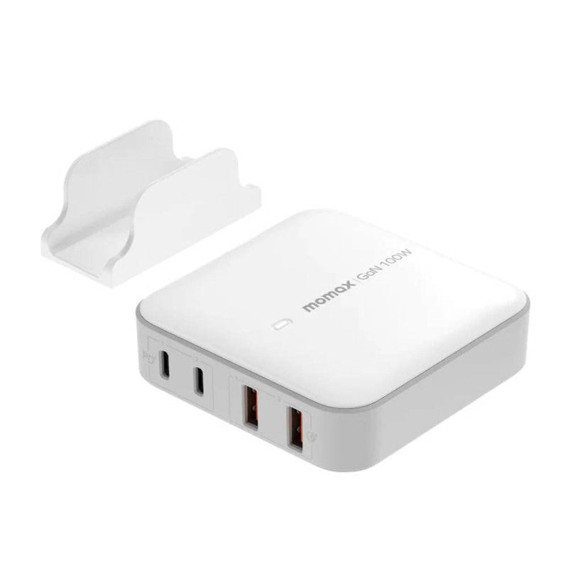 Momax One Plug 100 Watts 4-Port GaN Desktop Charger, White