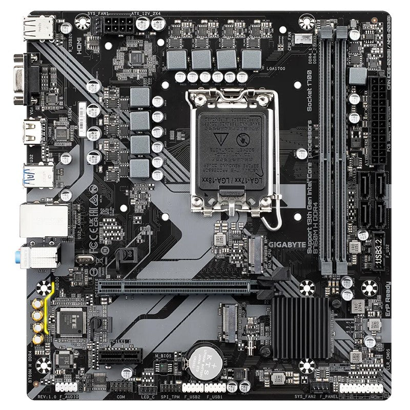 Gigabyte B760M H DDR4 (rev. 1.0) M-ATX Gaming Motherboard