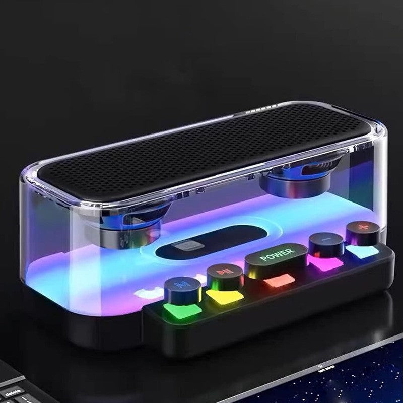 Gadgeton RGB Lightweight Bluetooth Speaker with Punk Keyboard, 3D Surround Sound and TF/USB/Type-C Interface - Open Box