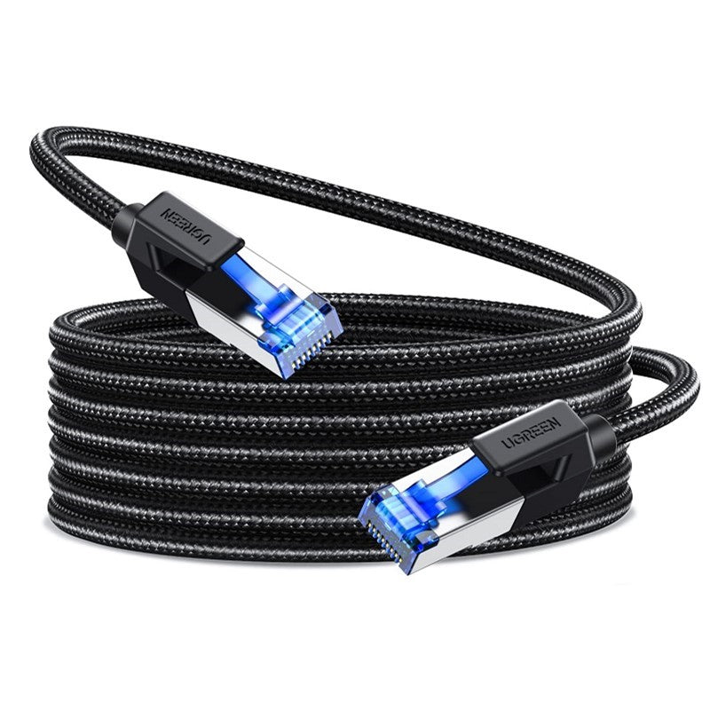 Ugreen Cat 8 Ethernet Cable 15 M, High Speed Braided 40Gbps 2000Mhz Network Cord Cat8 RJ45 Shielded Indoor Heavy Duty LAN Cables Compatible for Gaming PC PS5 Xbox Modem Router 6 ft - Open Box