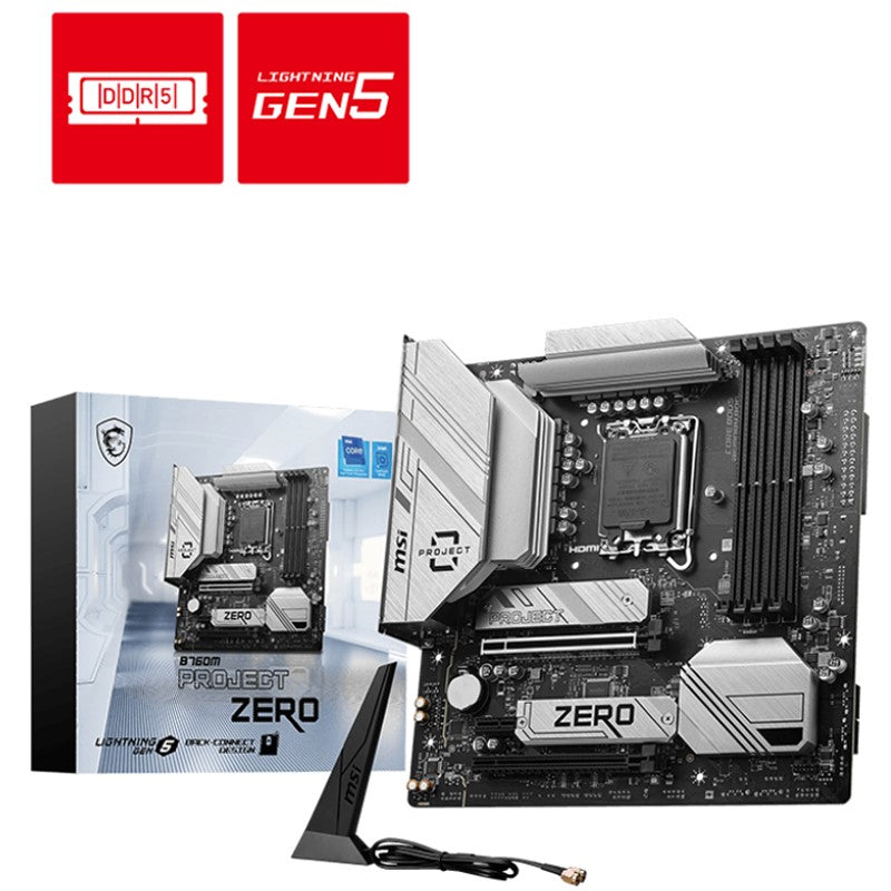 MSI B760M PROJECT ZERO DDR5 mATX Gaming Motherboard