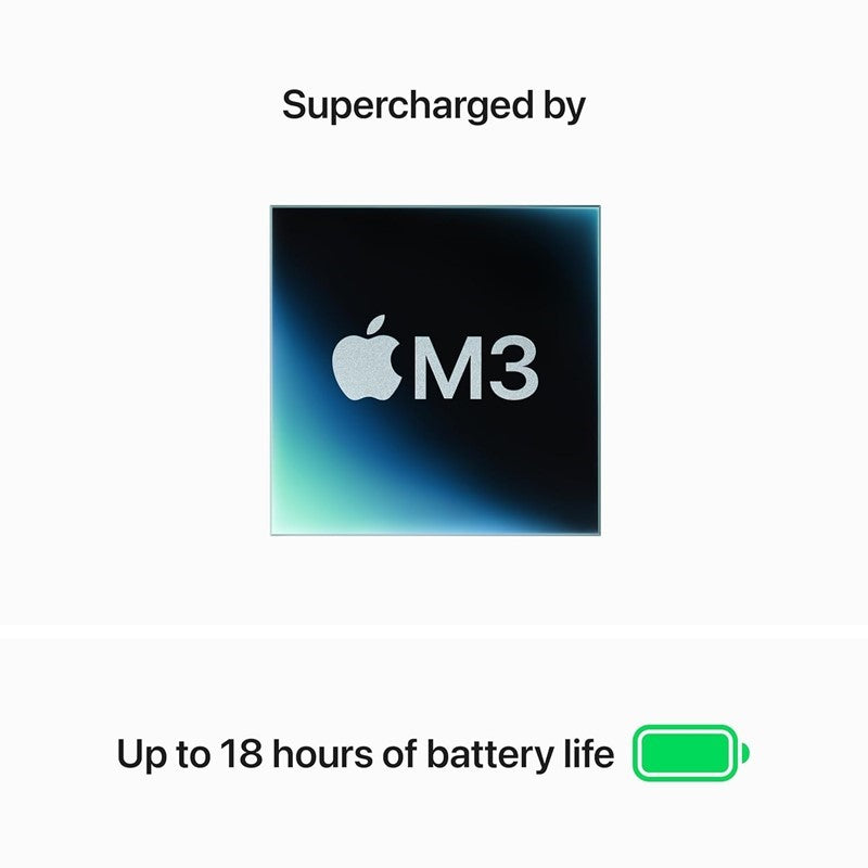 Apple MacBook Air 15” M3 Chip, 8‑Core CPU and 10‑Core GPU, 16 GB RAM, 512 GB SSD - Space Grey