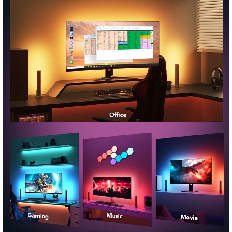 Govee PC Monitor Back Light & Light Bar Kit (55-65 inch) (Sync by PC Software) - H6608
