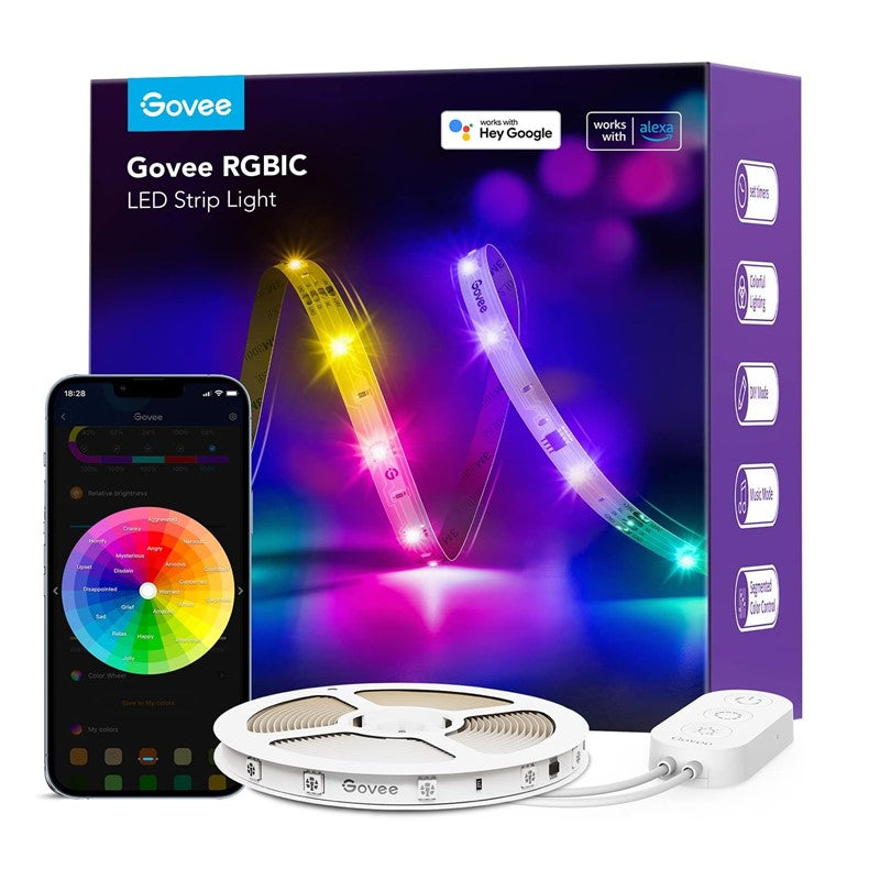 Govee RGBIC Basic Wi-Fi + Bluetooth LED Strip Lights (5M) - H618A