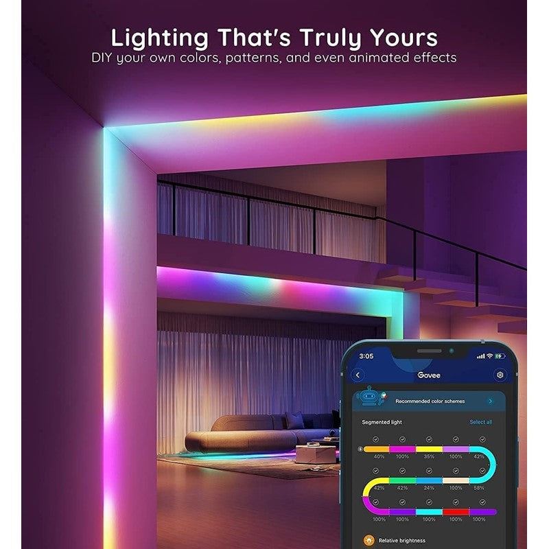 Govee RGBIC Basic Wi-Fi + Bluetooth LED Strip Lights (5M) - H618A