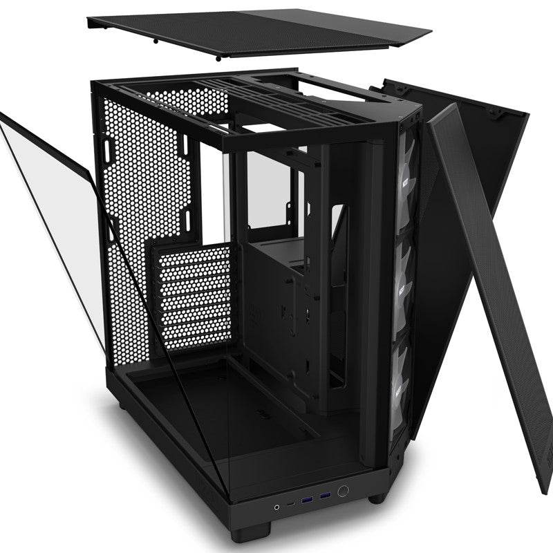 NZXT H6 Flow RGB Compact Dual-chamber ATX Mid Tower Gaming Case with RGB Fans