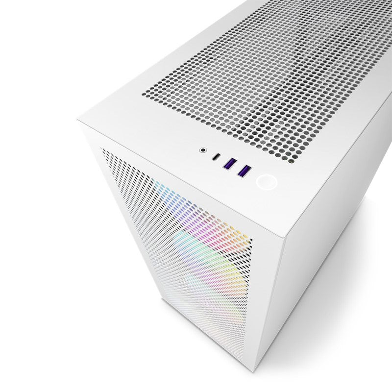 NZXT H7 Flow RGB Edition ATX Mid Tower Gaming Case with RGB Fans - White