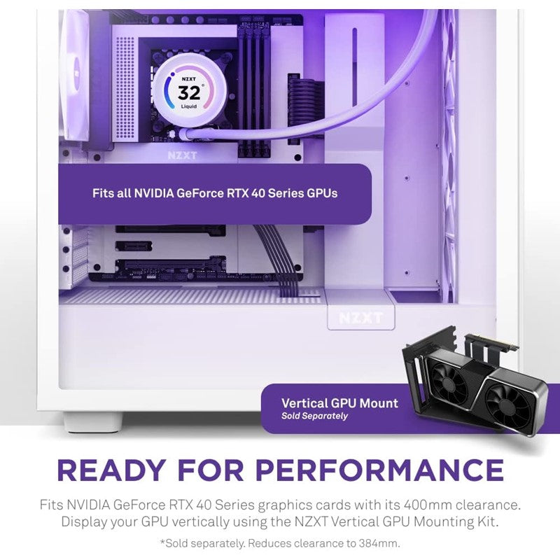 NZXT H7 Flow RGB Edition ATX Mid Tower Gaming Case with RGB Fans - White