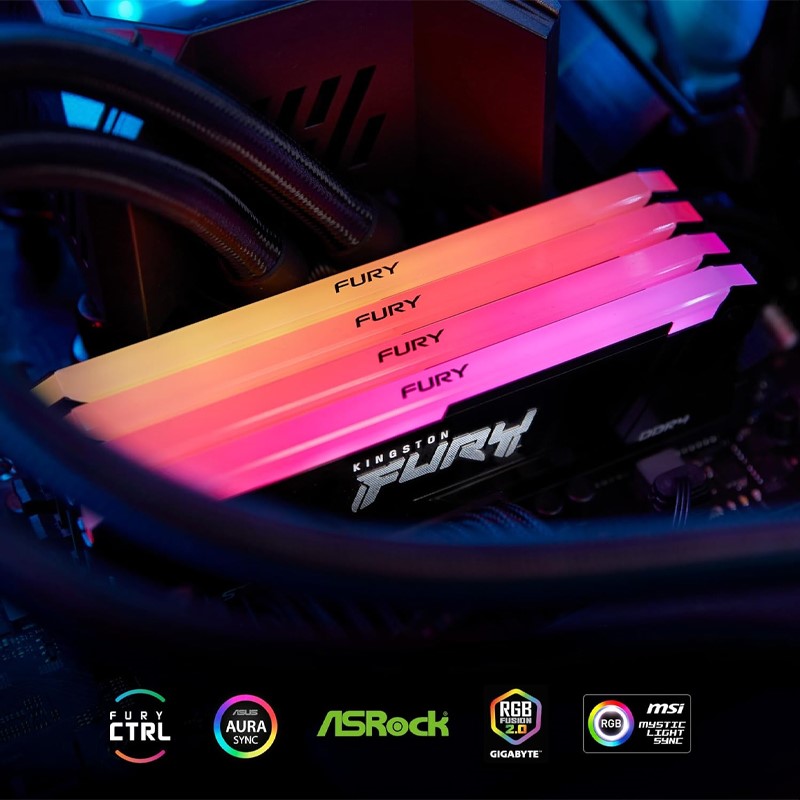 Kingston Fury Beast RGB 16GB (8GB x 2) 3200MHz DDR4 RAM Memory