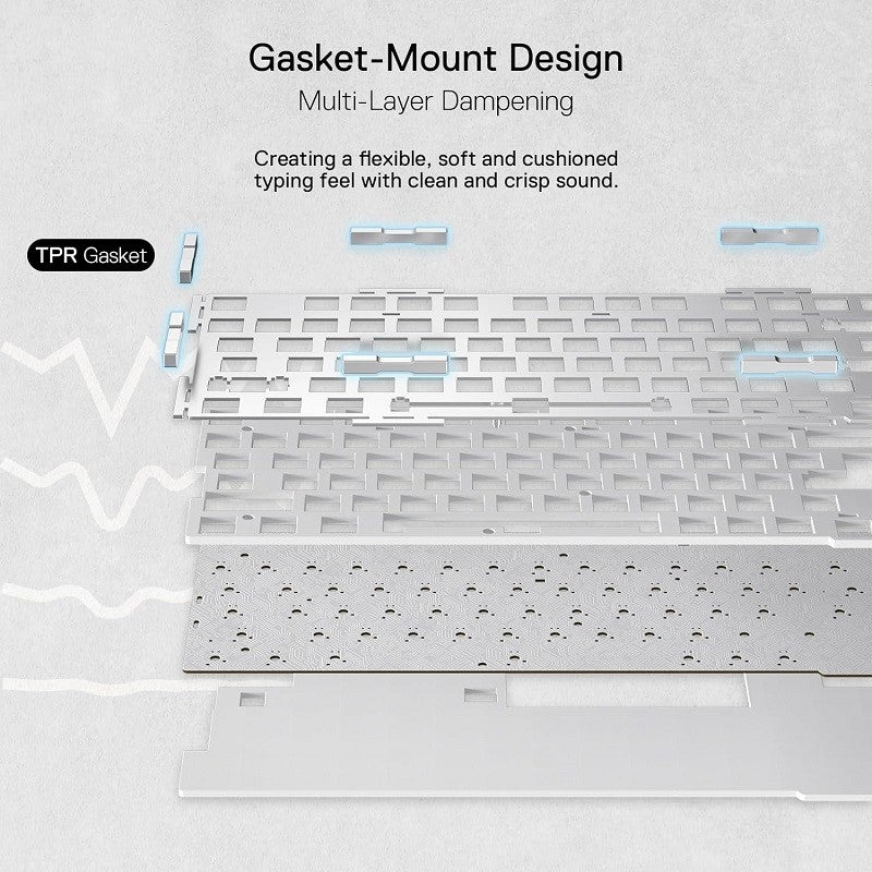 ريدراجون لوحة مفاتيح K649 ELF PRO ميكانيكية بأضائه RGB بثلاثة أوضاع - أبيض