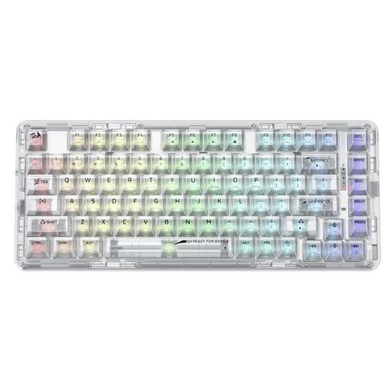 ريدراجون لوحة مفاتيح K649 ELF PRO ميكانيكية بأضائه RGB بثلاثة أوضاع - أبيض