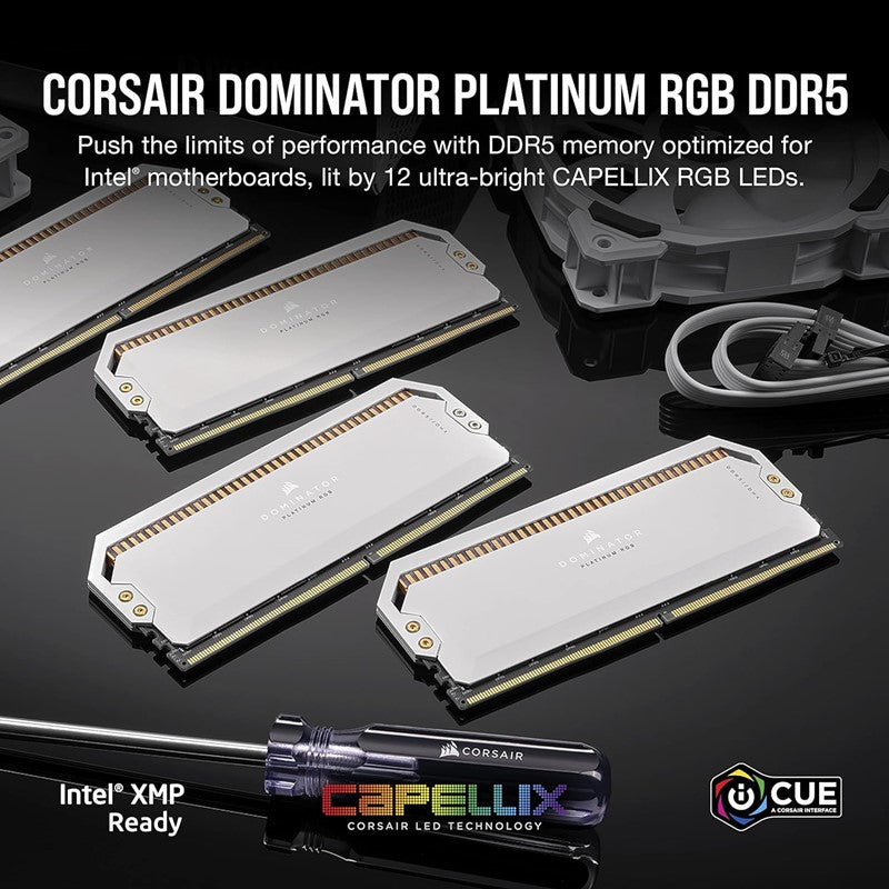 Corsair DOMINATOR PLATINUM RGB 64GB (2 x 32GB) DDR5 DRAM 5200MHz C40 Memory Kit
